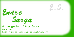 endre sarga business card